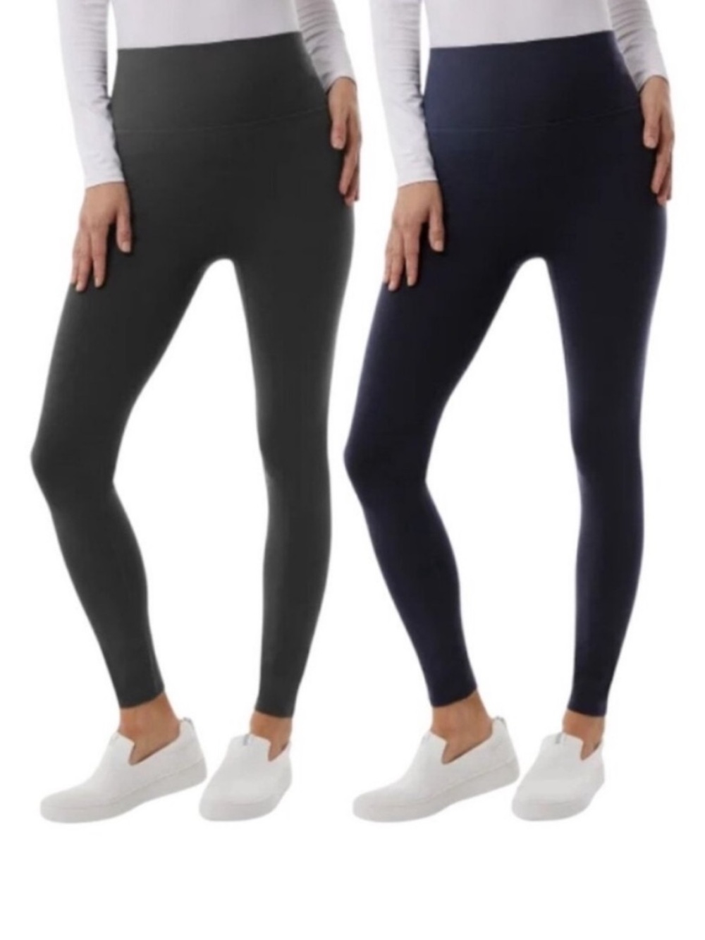 32 Degrees Heat 2 Pack Everyday High Waisted Leggings Navy & Charcoal Size Large